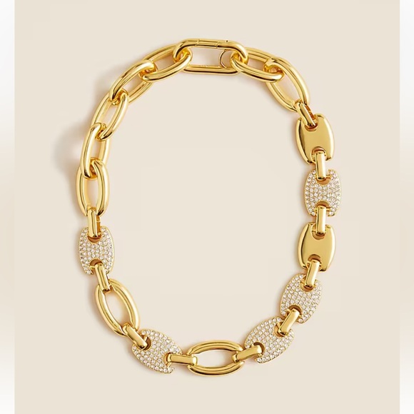 NWT J Crew Pavé mixed-link necklace - Picture 1 of 1